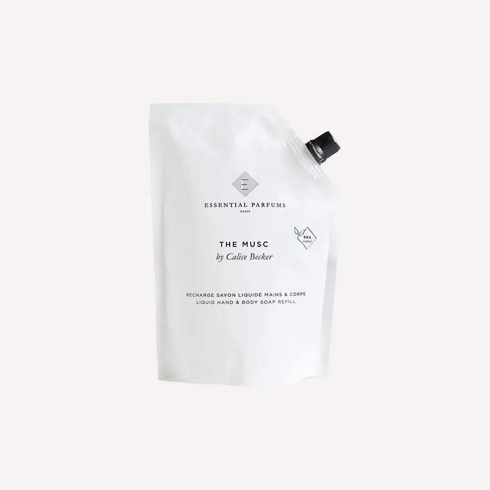 essential-parfums-the-musc-savon-liquide-corps-mains-recharge-500-ml image 1